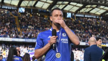 LONDON, ENGLAND - MAY 21: John Terry of Chelsea speaks to the crowd after the Premier League match between Chelsea and Sunderland at Stamford Bridge on May 21, 2017 in London, England. (Photo by Michael Regan/Getty Images)