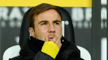 MOENCHENGLADBACH, GERMANY - MARCH 07: (BILD ZEITUNG OUT) Mario Goetze of Borussia Dortmund sits on the bench prior to the Bundesliga match between Borussia Moenchengladbach and Borussia Dortmund at Borussia-Park on March 7, 2020 in Moenchengladbach, Germany. (Photo by Alex Gottschalk/DeFodi Images via Getty Images)