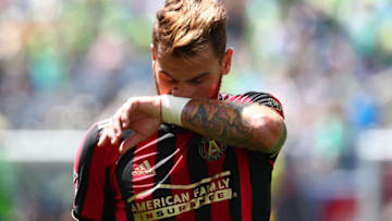 SEATTLE, WASHINGTON - JULY 14: Leandro Gonzalez #5 of Atlanta United reacts against the Seattle Sounders in the first half during their game at CenturyLink Field on July 14, 2019 in Seattle, Washington. (Photo by Abbie Parr/Getty Images)