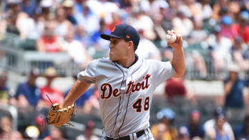 ATLANTA, GEORGIA - JUNE 02: Matthew Boyd #48 of the Detroit Tigers pitche sin the first inning against the Atlanta Braves at SunTrust Park on June 02, 2019 in Atlanta, Georgia. (Photo by Logan Riely/Getty Images)