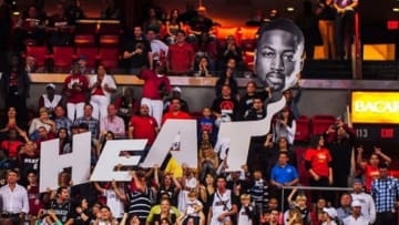 Feb 12, 2013; Miami, FL, USA; Miami Heat fans cheer on from the upper level during a game against the Portland Trail Blazers and the Miami Heat at American Airlines Arena. Mandatory Credit: Steve Mitchell-USA TODAY Sports