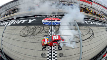 BRISTOL, TN - APRIL 16: Kyle Busch, driver of the #18 Skittles Toyota. (Photo by Robert Laberge/Getty Images)