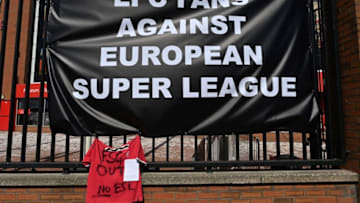 Anti-European Super League, Anfield stadium, Liverpool (Photo by PAUL ELLIS/AFP via Getty Images)