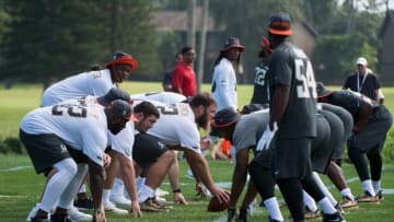 January 28, 2016; Kahuku, HI, USA; Team Irvin quarterback Teddy Bridgewater of the Minnesota Vikings (5) stands behind center Travis Frederick of the Dallas Cowboys (72) during the 2016 Pro Bowl practice at Turtle Bay Resort. Mandatory Credit: Kyle Terada-USA TODAY Sports