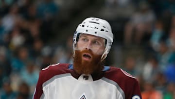 SAN JOSE, CA - APRIL 28: Ian Cole #28 of the Colorado Avalanche looks on against the San Jose Sharks in Game Two of the Western Conference Second Round during the 2019 NHL Stanley Cup Playoffs at SAP Center on April 28, 2019 in San Jose, California. (Photo by Lachlan Cunningham/Getty Images)