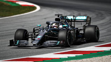 SPIELBERG, AUSTRIA - JUNE 28: Lewis Hamilton of Great Britain driving the (44) Mercedes AMG Petronas F1 Team Mercedes W10 on track during practice for the F1 Grand Prix of Austria at Red Bull Ring on June 28, 2019 in Spielberg, Austria. (Photo by Bryn Lennon/Getty Images)