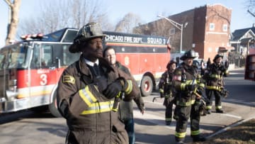 CHICAGO FIRE -- "A Chicago Welcome" Episode 813 -- Pictured: (l-r) Eamonn Walker as Wallace Boden, Joe Minoso as Joe Cruz -- (Photo by: Adrian Burrows/NBC)