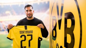 DORTMUND, GERMANY - JANUARY 31: (EXCLUSIVE COVERAGE) Emre Can poses as he signs for Borussia Dortmund on January 31, 2020 in Dortmund, Germany. (Photo by Alexandre Simoes/Borussia Dortmund via Getty Images)