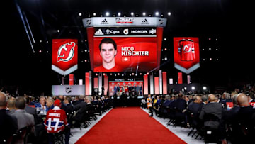 CHICAGO, IL - JUNE 23: A general view as Nico Hischier is selected first overall by the New Jersey Devils during the 2017 NHL Draft at the United Center on June 23, 2017 in Chicago, Illinois. (Photo by Bruce Bennett/Getty Images)