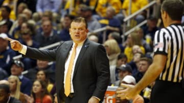 MORGANTOWN, WV - FEBRUARY 04: Brad Underwood of Oklahoma State Cowboys yells at the referee against the West Virginia Mountaineers at the WVU Coliseum on February 4, 2017 in Morgantown, West Virginia. (Photo by Justin K. Aller/Getty Images)