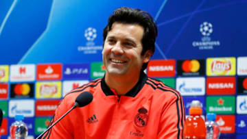 PLZEN, CZECH REPUBLIC - NOVEMBER 06: Head coach Santiago Solari of Real Madrid attends a press conference at Doosan Arena on November 6, 2018 in Plzen, Czech Republic. (Photo by Angel Martinez/Real Madrid via Getty Images)
