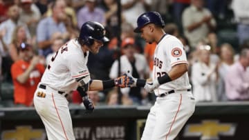 Josh Reddick and Michael Brantley of the Houston Astros (Photo by Tim Warner/Getty Images)