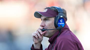 OXFORD, MS - NOVEMBER 26: Head Coach Dan Mullen of the Mississippi State Bulldogs on the sidelines during a game against the Mississippi Rebels at Vaught-Hemingway Stadium on November 26, 2016 in Oxford, Mississippi. The Bulldogs defeated the Rebels 55-20. (Photo by Wesley Hitt/Getty Images)