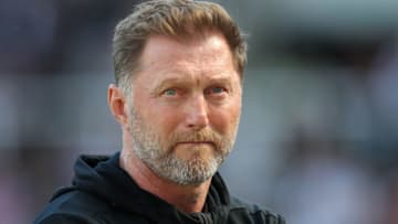 NEWCASTLE UPON TYNE, ENGLAND - AUGUST 28: Ralph Hasenhuettl, Manager of Southampton looks on ahead of the Premier League match between Newcastle United and Southampton at St. James Park on August 28, 2021 in Newcastle upon Tyne, England. (Photo by Ian MacNicol/Getty Images)