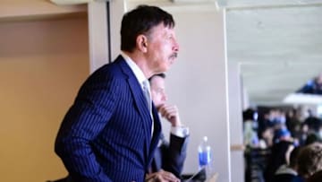 Nov 2, 2013; Denver, CO, USA; Colorado Avalanche owner Stanley Kroenke observes the game against the Montreal Canadiens during the first period at Pepsi Center. Mandatory Credit: Ron Chenoy-USA TODAY Sports