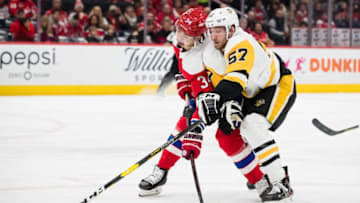 Anthony Angello #57 of the Pittsburgh Penguins. (Photo by Scott Taetsch/Getty Images)