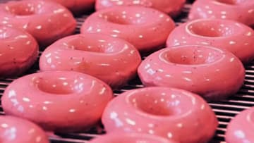 Krispy Kreme brings back Strawberry Glazed for Labor Day, photo provided by Krispy Kreme