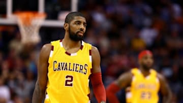 Dec 28, 2015; Phoenix, AZ, USA; Cleveland Cavaliers guard Kyrie Irving (2) and forward LeBron James against the Phoenix Suns at Talking Stick Resort Arena. The Cavaliers defeated the Suns 101-97. Mandatory Credit: Mark J. Rebilas-USA TODAY Sports