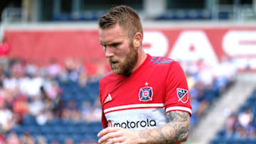 CHICAGO, IL - MAY 25: Chicago Fire forward Aleksandar Katai (10) looks on in game action during a MLS match between the Chicago Fire and New York City on May 25, 2019 at SeatGeek stadium in Bridgeview, IL. (Photo by Robin Alam/Icon Sportswire via Getty Images)
