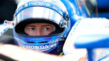 FORT WORTH, TEXAS - JUNE 06: Scott Dixon of New Zealand, driver of the #9 PNC Bank Chip Ganassi Racing Honda, sits in the pits during practice for the NTT IndyCar Series DXC - Technology 600 at Texas Motor Speedway on June 06, 2019 in Fort Worth, Texas. (Photo by Jonathan Ferrey/Getty Images)