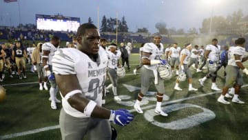 ANNAPOLIS, MD- SEPTEMBER 8: Joseph Dorceus #94 of the Memphis Tigers walks off the field following their 22-21 loss to the Navy Midshipmen at Navy-Marine Corps Memorial Stadium on September 8, 2018 in Annapolis, Maryland. (Photo by Rob Carr/Getty Images)