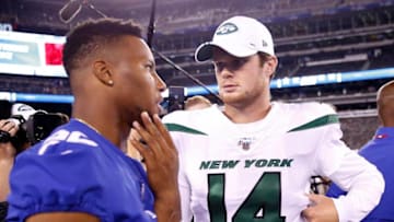 Saquon Barkley, New York Giants. Sam Darnold, New York Jets. (Photo by Elsa/Getty Images)