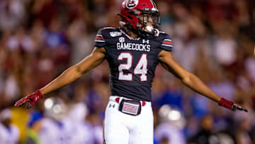 Israel Mukuamu #24 of the South Carolina Gamecocks. (Photo by Carmen Mandato/Getty Images)