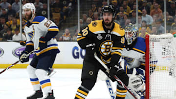 BOSTON, MASSACHUSETTS - JUNE 06: Marcus Johansson #90 of the Boston Bruins plays against the St. Louis Blues during Game Five of the 2019 NHL Stanley Cup Final at TD Garden on June 06, 2019 in Boston, Massachusetts. (Photo by Dave Sandford/NHLI via Getty Images)