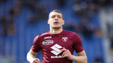 BOLOGNA, ITALY - MARCH 06: Andrea Belotti of Torino FC warms up prior to the Serie A match between Bologna FC and Torino FC at Stadio Renato Dall'Ara on March 06, 2022 in Bologna, Italy. (Photo by Emmanuele Ciancaglini/Ciancaphoto Studio/Getty Images)