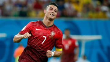 Jun 22, 2014; Manaus, Amazonas, BRAZIL; Portugal forward Cristiano Ronaldo (7) during their 2014 World Cup game against the United States at Arena Amazonia. Mandatory Credit: Winslow Townson-USA TODAY Sports