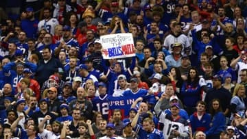 Nov 24, 2014; Detroit, MI, USA; Buffalo Bills fans cheer in the stands after a touchdown during the third quarter against the New York Jets at Ford Field. Mandatory Credit: Andrew Weber-USA TODAY Sports