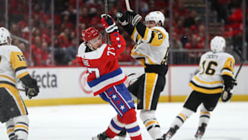 Kris Letang #58 of the Pittsburgh Penguins. (Photo by Patrick Smith/Getty Images)