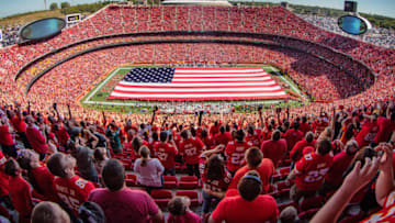 KANSAS CITY, MO - SEPTEMBER 23: Kansas City Chiefs fans prior to the NFL game against the San Francisco 49ers on September 23, 2018 at Arrowhead Stadium in Kansas City, Missouri. (Photo by William Purnell/Icon Sportswire via Getty Images)
