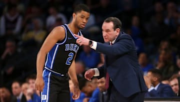 Duke basketball guard Cassius Stanley and head coach Mike Krzyzewski (Brett Davis-USA TODAY Sports)