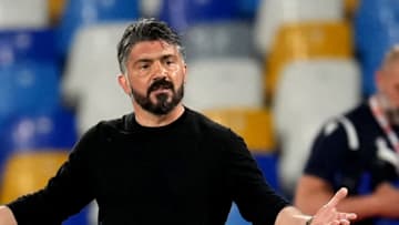 NAPLES, ITALY - MAY 11: Gennaro Gattuso Head Coach of SSC Napoli reacts ,during the Serie A match between SSC Napoli and Udinese Calcio at Stadio Diego Armando Maradona on May 11, 2021 in Naples, Italy. (Photo by MB Media/Getty Images)