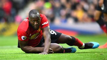 MANCHESTER, ENGLAND - MARCH 02: Romelu Lukaku of Manchester United reacts during the Premier League match between Manchester United and Southampton FC at Old Trafford on March 02, 2019 in Manchester, United Kingdom. (Photo by Clive Mason/Getty Images)