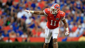 GAINESVILLE, FL - SEPTEMBER 03: Jordan Reed #11 of the University of Florida Gators lines up during a game against the Florida Atlantic University Owls at Ben Hill Griffin Stadium on September 3, 2011 in Gainesville, Florida. (Photo by Sam Greenwood/Getty Images)