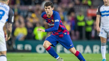 BARCELONA, SPAIN - December 21: Carles Alena #19 of Barcelona in action during the Barcelona V Alaves, La Liga regular season match at Estadio Camp Nou on December 21st 2019 in Barcelona, Spain. (Photo by Tim Clayton/Corbis via Getty Images)