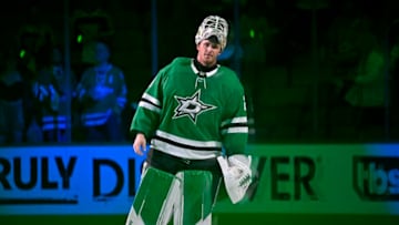 Apr 25, 2023; Dallas, Texas, USA; Dallas Stars center Tyler Seguin (91) is named the number one star in the Stars victory over the Minnesota Wild in game five of the first round of the 2023 Stanley Cup Playoffs at American Airlines Center. Mandatory Credit: Jerome Miron-USA TODAY Sports