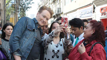 MEXICO CITY, MEXICO - FEBRUARY 16: Conan O'Brien greets fans on February 16, 2017 in Mexico City, Mexico.