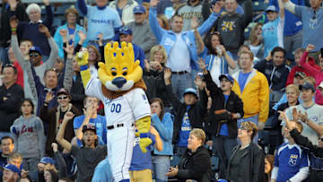 Kansas City Royals mascot Slugger (Photo by Jamie Squire/Getty Images)