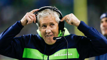 SEATTLE, WA - DECEMBER 10: Head coach Pete Carroll of the Seattle Seahawks in the second quarter against the Minnesota Vikings at CenturyLink Field on December 10, 2018 in Seattle, Washington. (Photo by Otto Greule Jr/Getty Images)