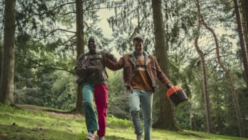 Sex Education Season 3. Ncuti Gatwa as Eric Effiong, Connor Swindells as Adam Groff in Episode 2 of Sex Education Season 3. Cr. Sam Taylor/NETFLIX © 2020
