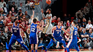 Philadelphia 76ers v Cleveland CavaliersCLEVELAND, OH - MARCH 1: LeBron James #23 of the Cleveland Cavaliers passes the ball against the Philadelphia 76ers on March 1, 2018 at Quicken Loans Arena in Cleveland, Ohio. NOTE TO USER: User expressly acknowledges and agrees that, by downloading and/or using this photograph, user is consenting to the terms and conditions of the Getty Images License Agreement. Mandatory Copyright Notice: Copyright 2018 NBAE (Photo by Jeff Haynes/NBAE via Getty Images)Getty ID: 926080462