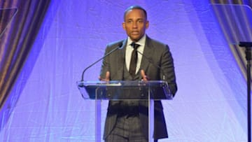 LOUISVILLE, KY - SEPTEMBER 23: Hill Harper speaks after receiving the 2017 Muhammad Ali Education Award during The Muhammad Ali Humanitarian Awards at Marriott Louisville Downtown on September 23, 2017 in Louisville, Kentucky. (Photo by Duane Prokop/Getty Images for Muhammad Ali Center)
