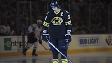 Mar 5, 2016; Boston, MA, USA; Boston Bruins defenseman Zdeno Chara (33) stands on the blue line prior to the national anthem before a game against the Washington Capitals at TD Garden. Mandatory Credit: Bob DeChiara-USA TODAY Sports