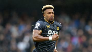 MANCHESTER, ENGLAND - DECEMBER 11: Adama Traore of Wolverhampton Wanderers in action during the Premier League match between Manchester City and Wolverhampton Wanderers at Etihad Stadium on December 11, 2021 in Manchester, England. (Photo by Naomi Baker/Getty Images)