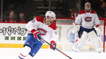 Tomas Tatar #90 of the Montreal Canadiens in action against the New Jersey Devils during their game at Prudential Center on February 25, 2019 in Newark, New Jersey. (Photo by Al Bello/Getty Images)