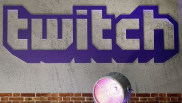 PARIS, FRANCE - NOVEMBER 02: Twitch logo is displayed during the 'Paris Games Week' on November 02, 2017 in Paris, France. Twitch is a streaming service and VOD of video game and electronic sport 'Paris Games Week' is an international trade fair for video games and runs from November 01 to November 5, 2017. (Photo by Chesnot/Getty Images)