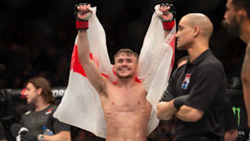 Nathaniel Wood defeats Jose Alberto Quiones by submission during UFC Fight Night 147 at the London O2 Arena, Greenwich on Saturday 16th March 2019. (Photo by Pat Scaasi/MI News/NurPhoto via Getty Images)